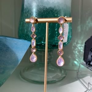 Julie Vos Iridescent Drop Earrings 24 K Gold plated NWT